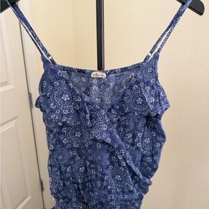 Hollister Blue Printed Spaghetti Strap Camisole